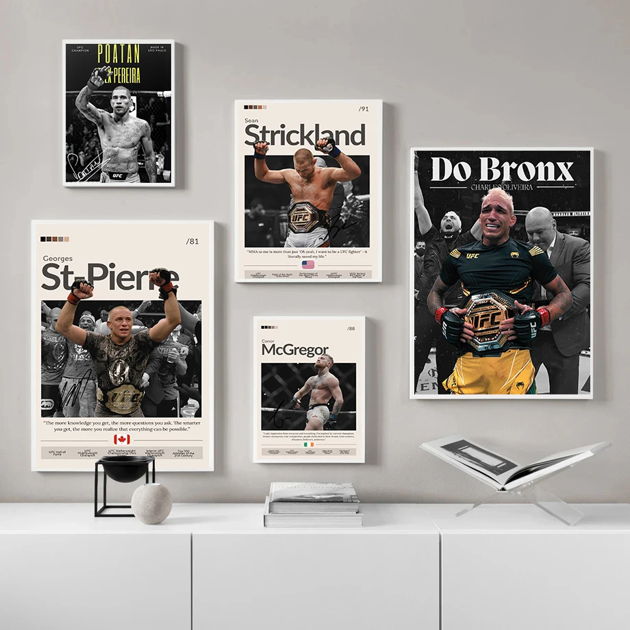 Famous Inspirational Boxer Posters Sports Fighter Motivational Boxing Prints Canvas Painting Wall Pictures Home Boy's Room Decor