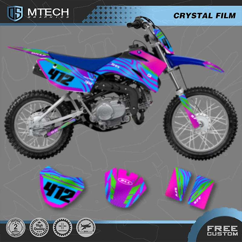 

DSMTECH для Yamaha TTR 110 TTR110, все годы, мотоциклетная графика, фоновые наклейки, наклейка, обтекатель, индивидуальный протектор 007