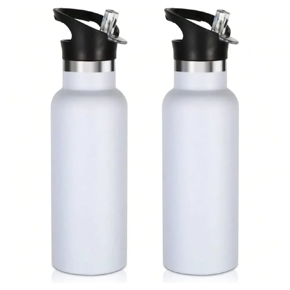 

Insulated Water Bottle Bulk 2 Pack,Stainless Steel Water Bottles With Straw Lid,Reusable Metal Cups Water Bottle,Double Wall Va