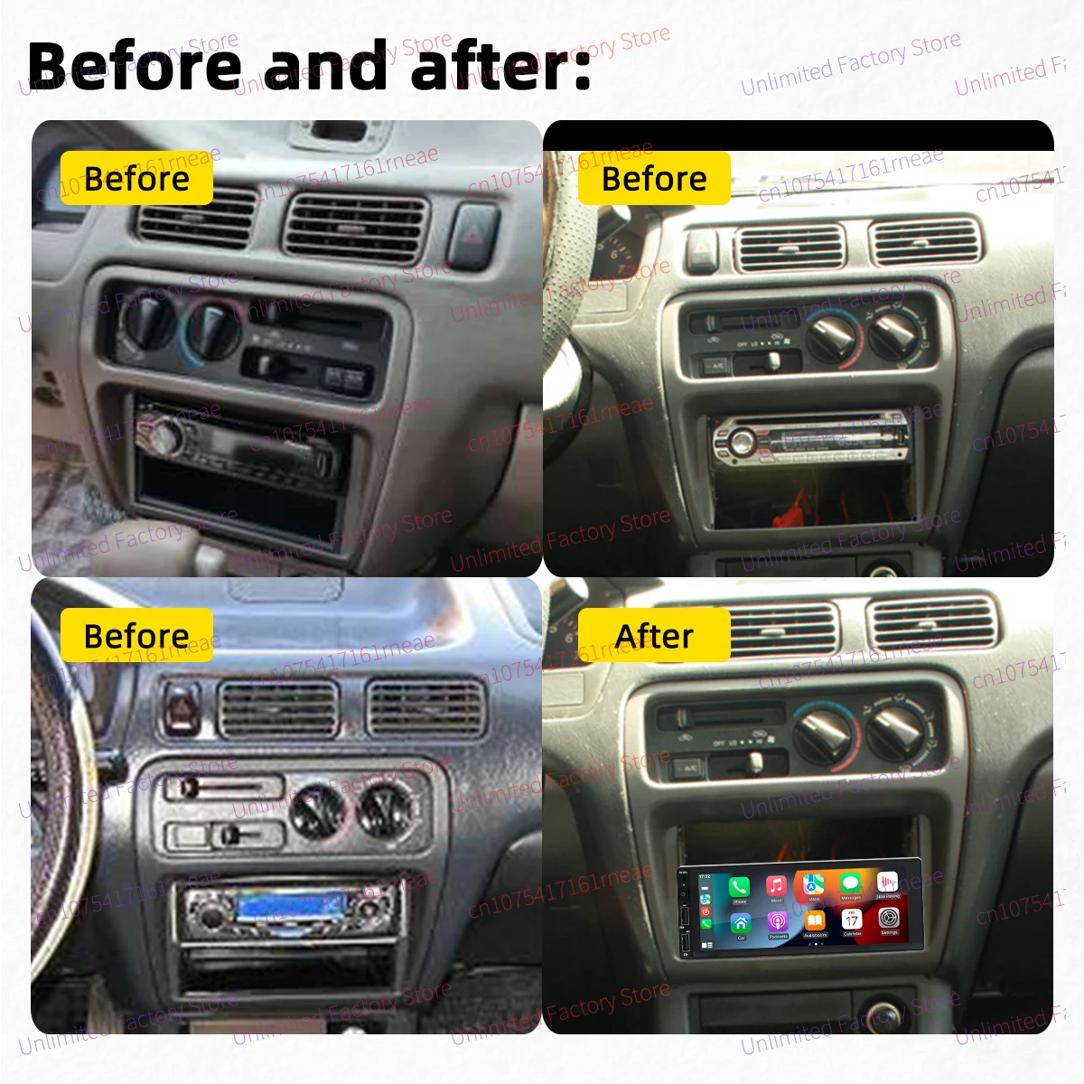 1 Din Radio Android Car Multimedia for Toyota Tercel 1995-1999 6.9 Inch Screen Stereo Head Unit Carplay Autoradio GPS Navigation