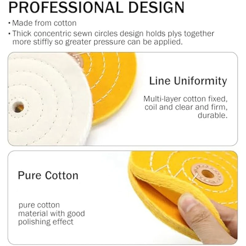 Полировальные полировальные круги PORK-6 дюймов, для настольной шлифовальной машины, с полирующими полировальными режущими блоками, с неткаными повязками