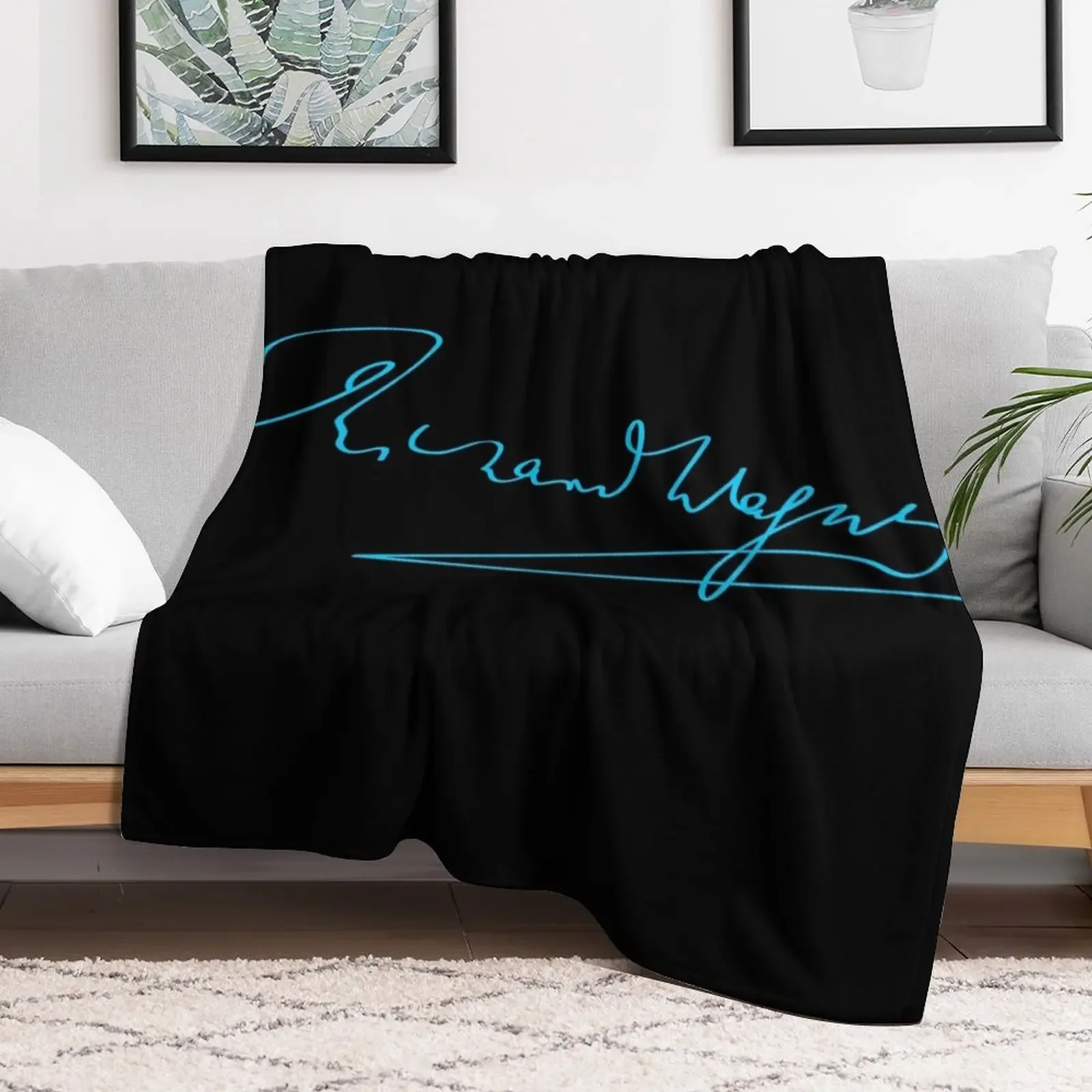 Richard Wagner - Signature - Blue - RB Throw Blanket christmas gifts Plaid on the sofa Bed Summer Blankets