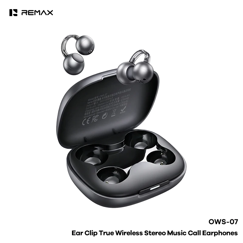Remax OWS-07 Open Ear Oordopjes Draadloos Metalen Bolvormig 8H Instant Vertaler Oortelefoons Bluetooth ENC Mic Sport Hoofdtelefoon APP Nieuw