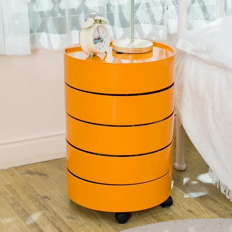 

360 Rotating Bedroom Movable Bedside Table round Cabinet