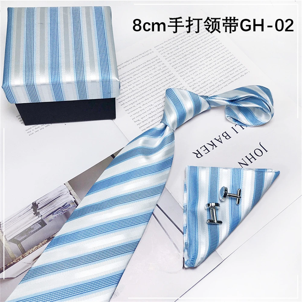 Men's four-piece gift box formal business wedding group South Korean silk tie GH