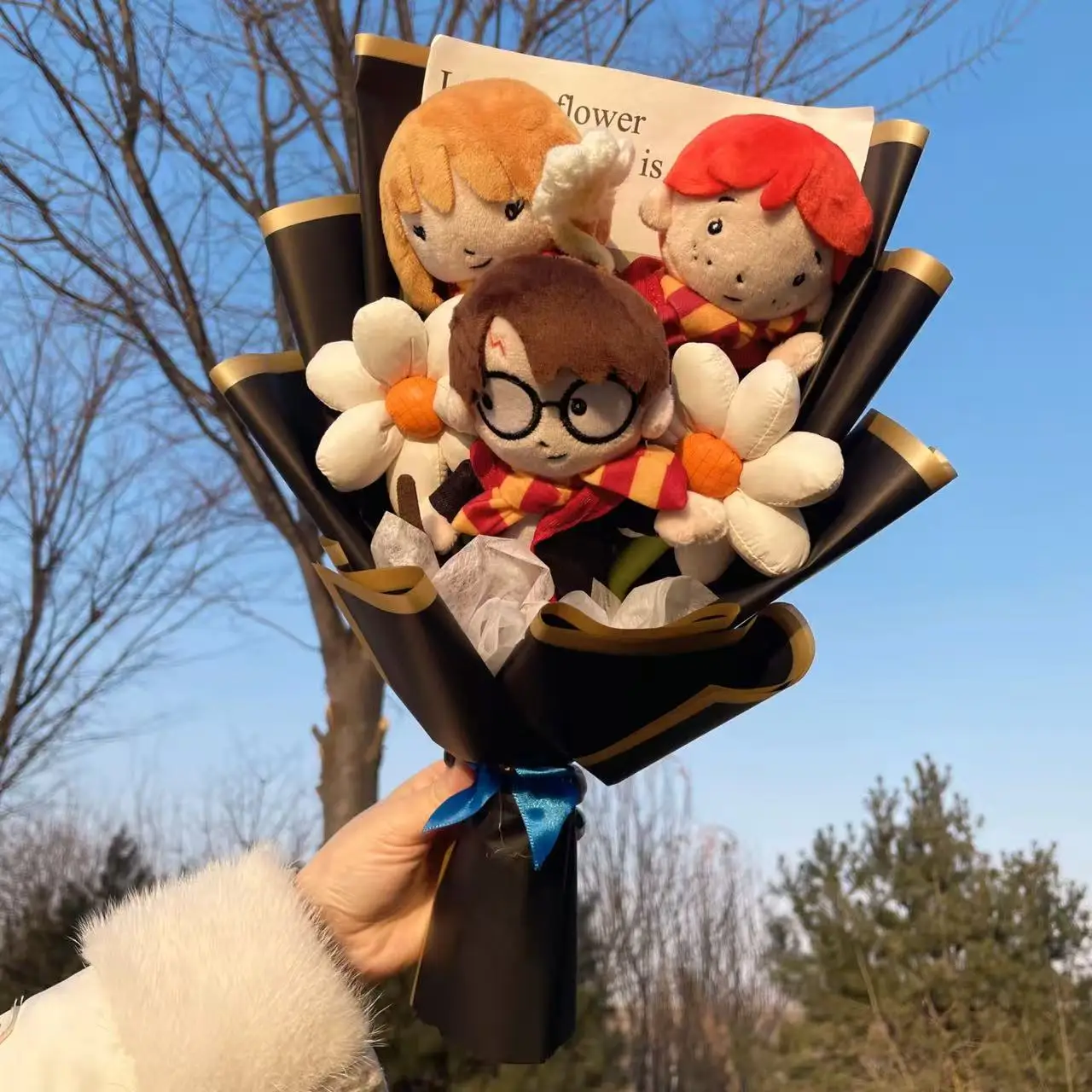 Anime Figures Harry Potter Stuffed Plush Dolls Creative Handmade Bouquet Valentine Graduation Birthday Gifts