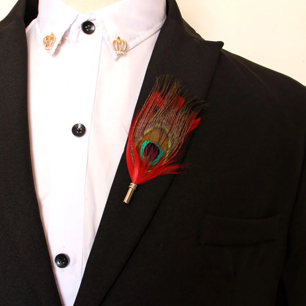 Унисекс, женская и мужская новинка, вечерние перья, свадебная брошь, ювелирные изделия, аксессуар для костюма, булавки для лацканов