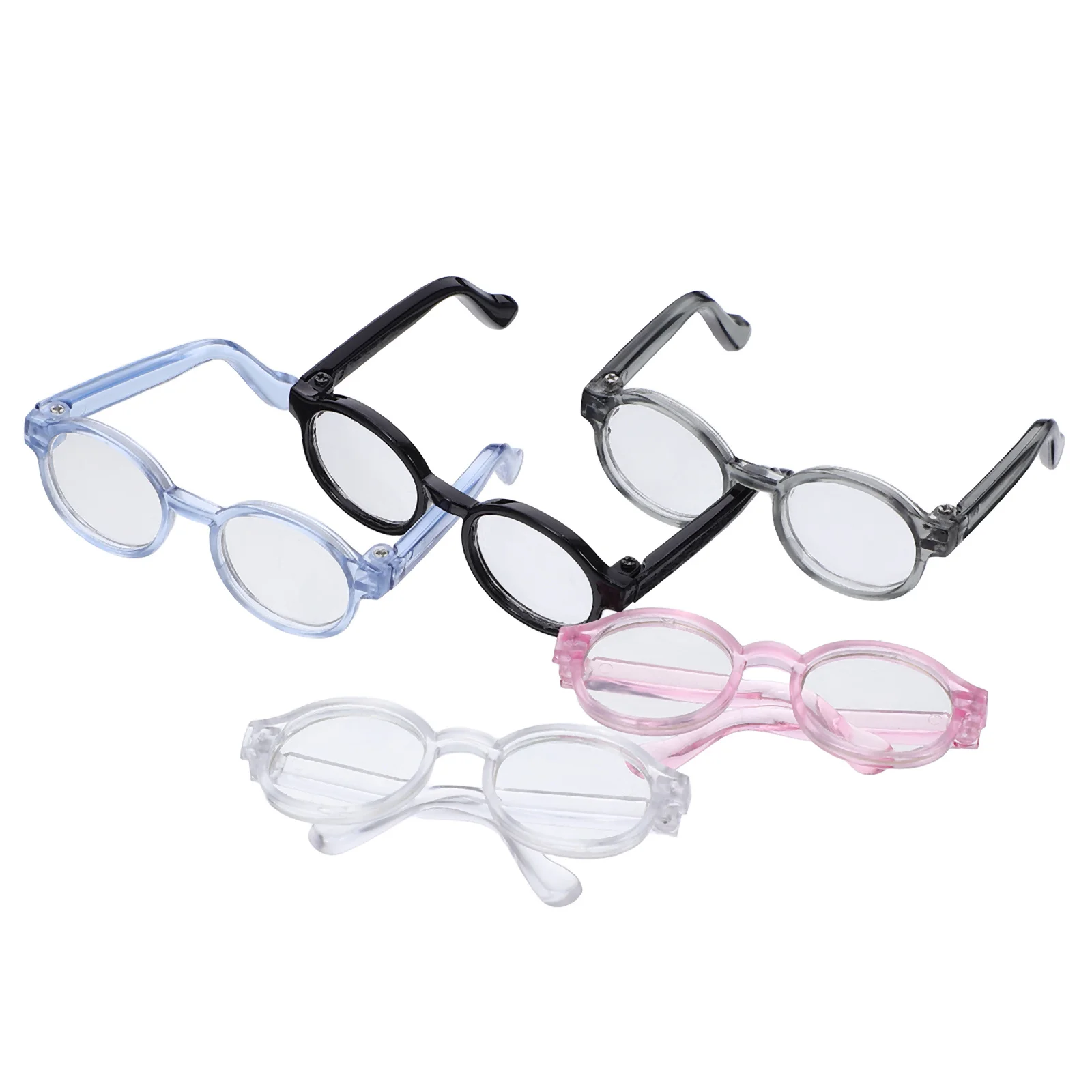 

5pcs Glasses Miniature Eyeglasses For Cotton Transparent Lenses Lightweight Fit For Dollhouse Diy Craft Party Favors Glasses