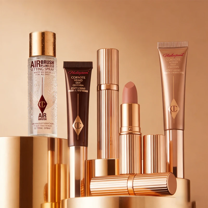 

Спрей для фиксации макияжа, румяна и хайлайтер от бренда Charlotte Tilbury: создайте сияющий образ, подчеркните красоту кожи, придавайте губам гладкость и естественность.