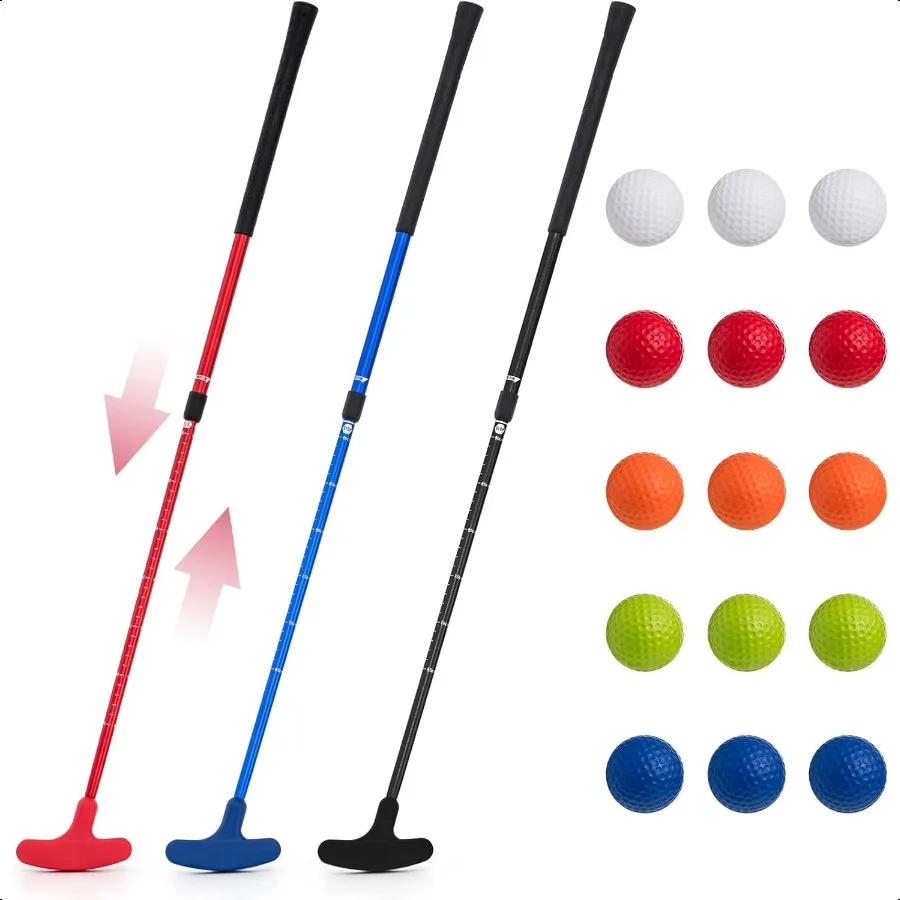 

Golf Putter for Men Women Adjustable Length Two Way Putter Right or Left Handed Golfers Mini Golf Club with Practice Balls for