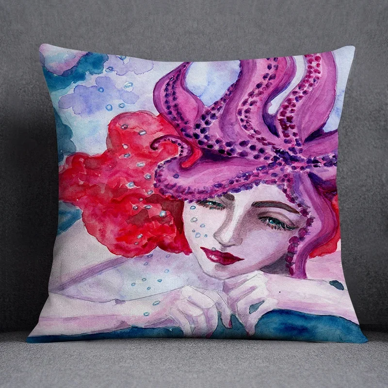 

Ocean World Biological Printing Pattern Square Cushion Cover for Home Living Room Sofa Office Decoration Throw Pillow Cover