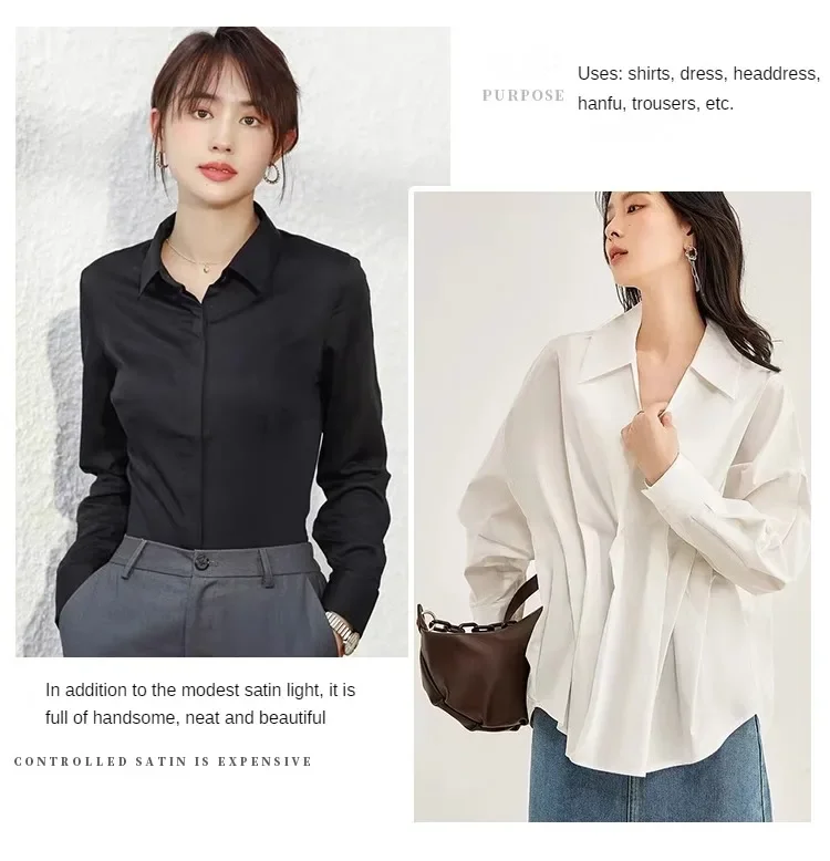 Kain berkualitas tinggi Poplin katun polos dengan Meter untuk gaun piyama Hanfu jahit mengkilap tipis lembut tekstil anti-keriput merah muda