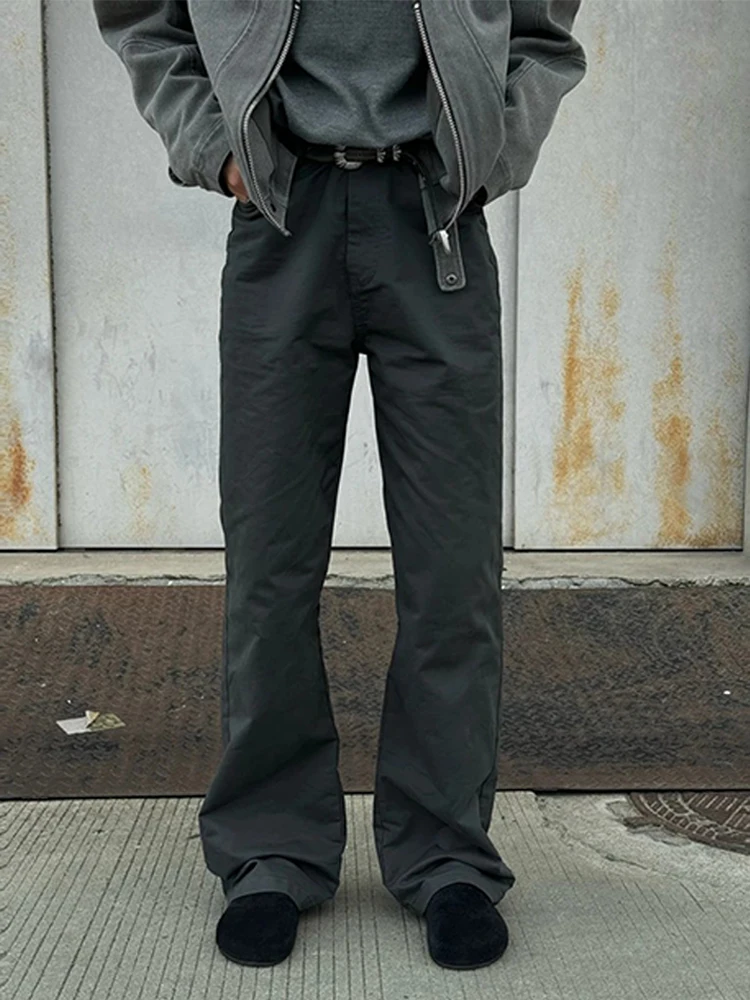 

Мужские рабочие брюки в американском ретро-стиле, весенне-осенние, стильные, прямые, с расклешенными штанинами, из денима, повседневные, Cleanfit