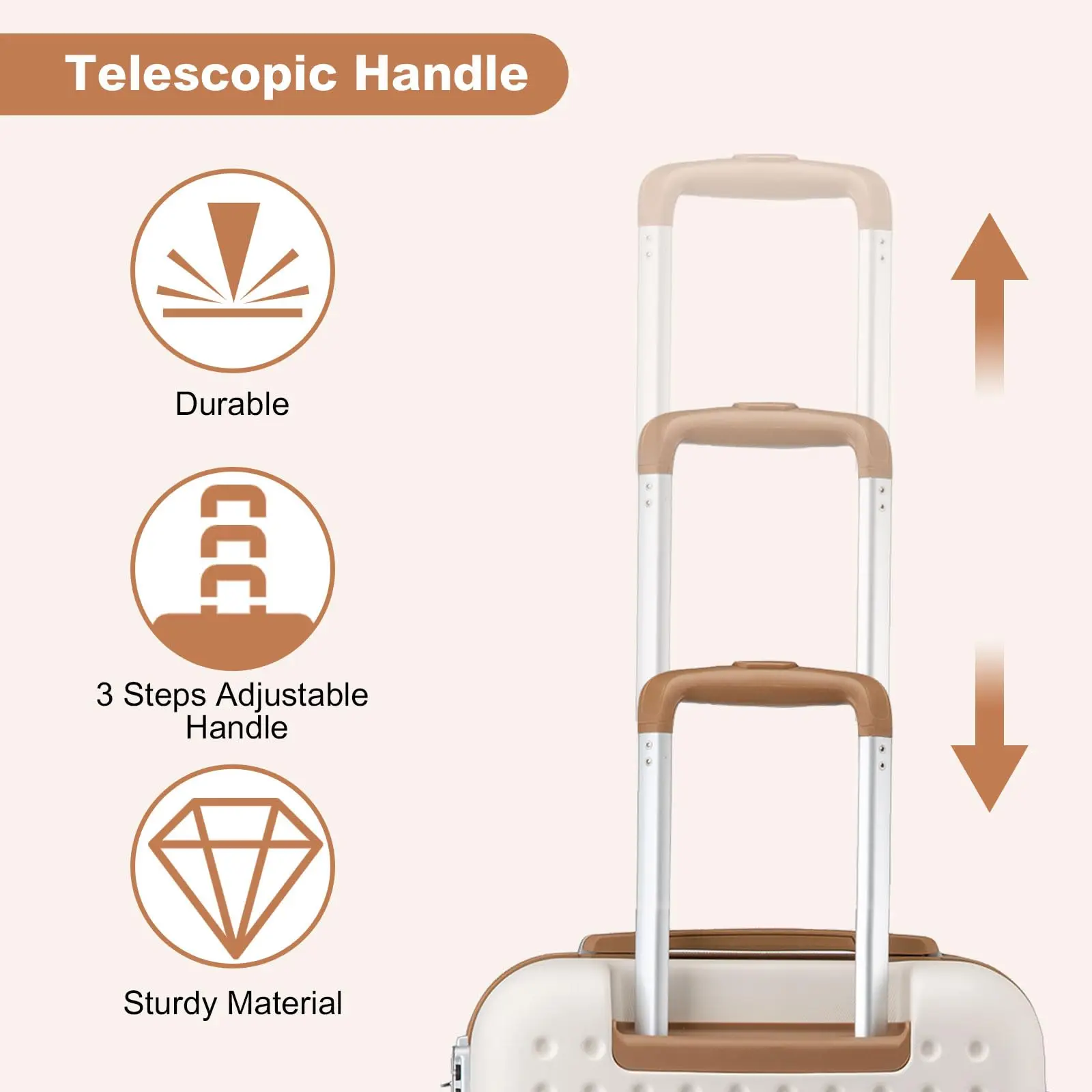 Kono 28" Large Check-In Suitcase - Durable ABS Hardshell Luggage with TSA Lock & 4 Spinner Wheels