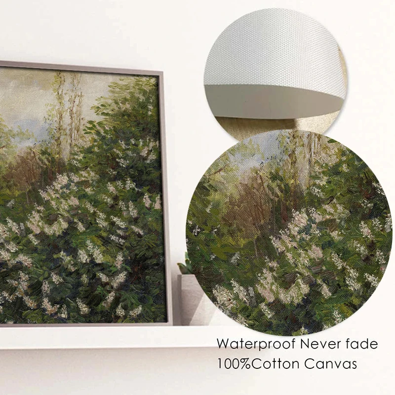 1pc Frameless Canvas Painting Vintage French Country Antique Spring Landscape Posters Prints Canvas Painting Wall Art HD Picture - view 6