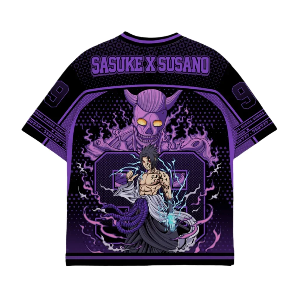 Naruto Sasuke×Susanoo AOP Anime Print Football Jersey Summer Adults Kids Athleisure T-Shirt Breathable Quick Dry Streetwear Top