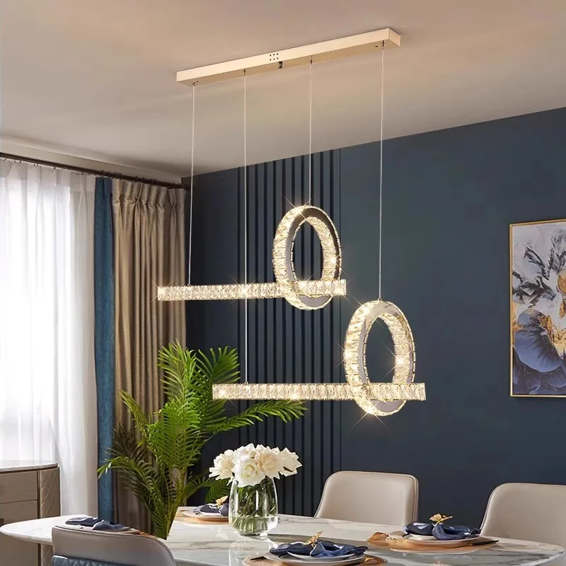 أضواء وثريات معلقة على شكل حلقة LED لتزيين المنزل المعاصر لغرفة المعيشة وغرفة الطعام وإضاءة معلقة داخلية