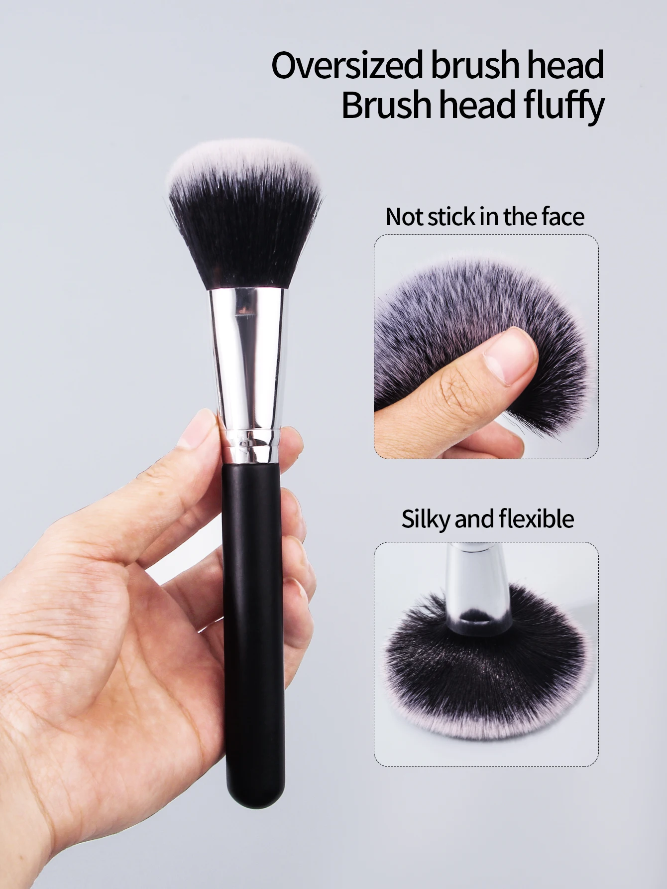 5PCS black makeup brush set, blush brush, powder brush, contouring brush, highlight brush, facial makeup brush, beauty tools