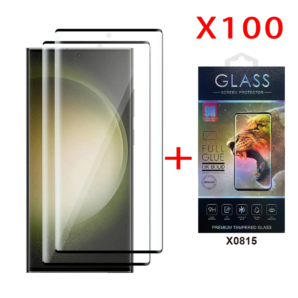 

Anti scratch luxury box cell phone tempered glass for samsung s24 note 20 ultra full coverage transparent mobile glass 100pcs