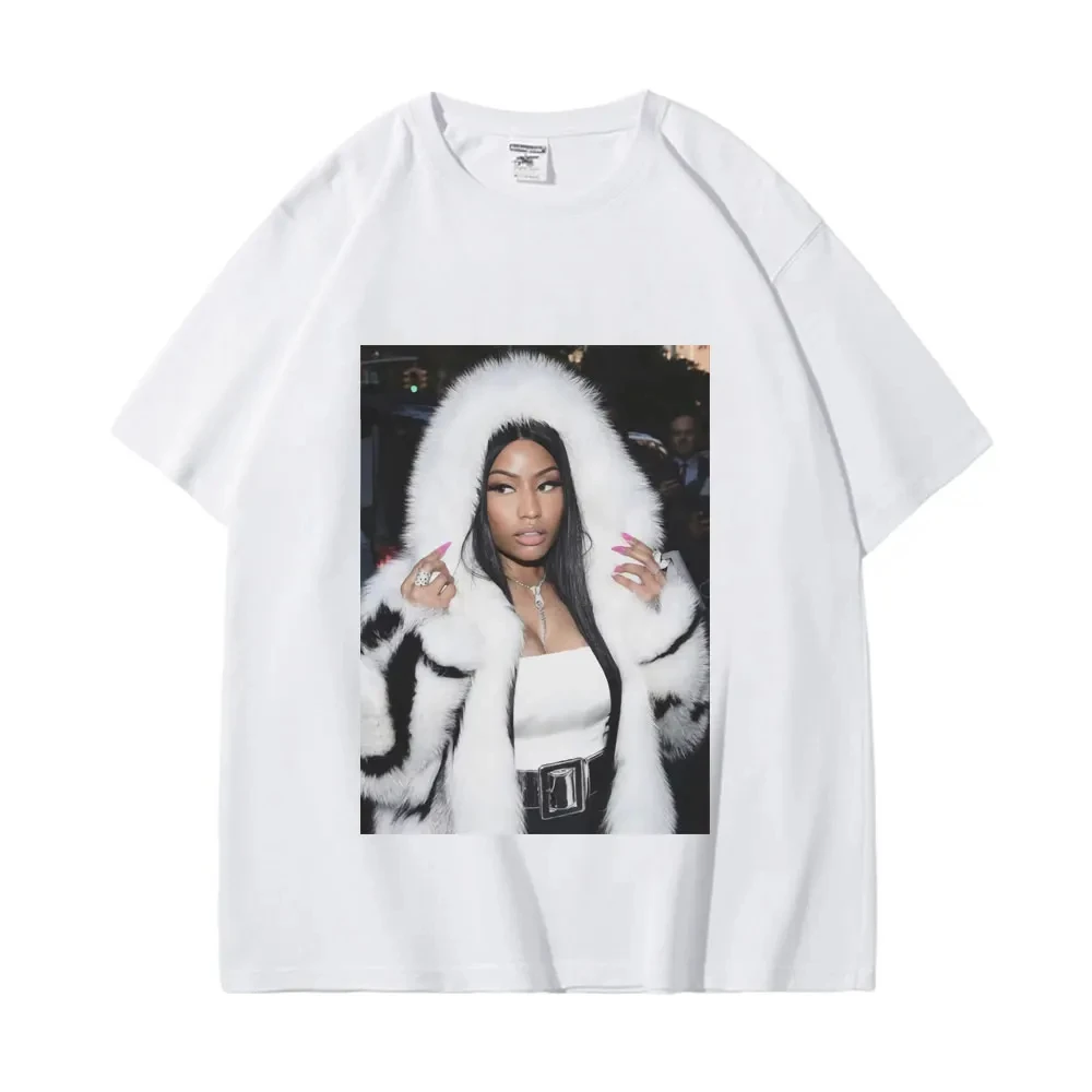 Men Women Vintage Trend Short Sleeve T-shirt Rapper Nicki Minaj Graphic T Shirts Fashion Hip Hop Oversized T-shirts Streetwear