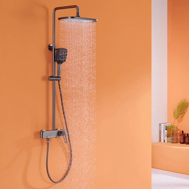 Bathtub Faucet Set with Hand Shower Wall Mount Bathroom Tub Faucet Sets 3 Function Bath Tub Faucet Kit with Handheld Shower Gray