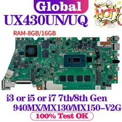 Motherboard UX430UN UX430 UX430UQ RX430UQ BX430UQ RX430UN BX430UN UX430UNR UX430UA Mainboard For ASUS Laptop