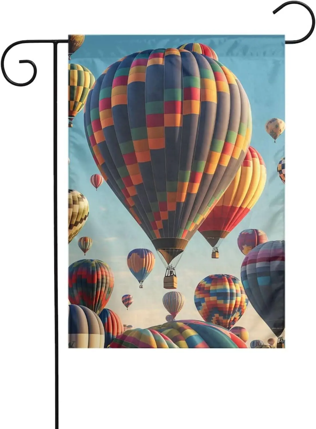 Garden Flags for Outside Colorful Hot Air Balloon Garden Flag 12 x 18 Inch Double Sided Vertical Welcome Spring Summer Flags Sea