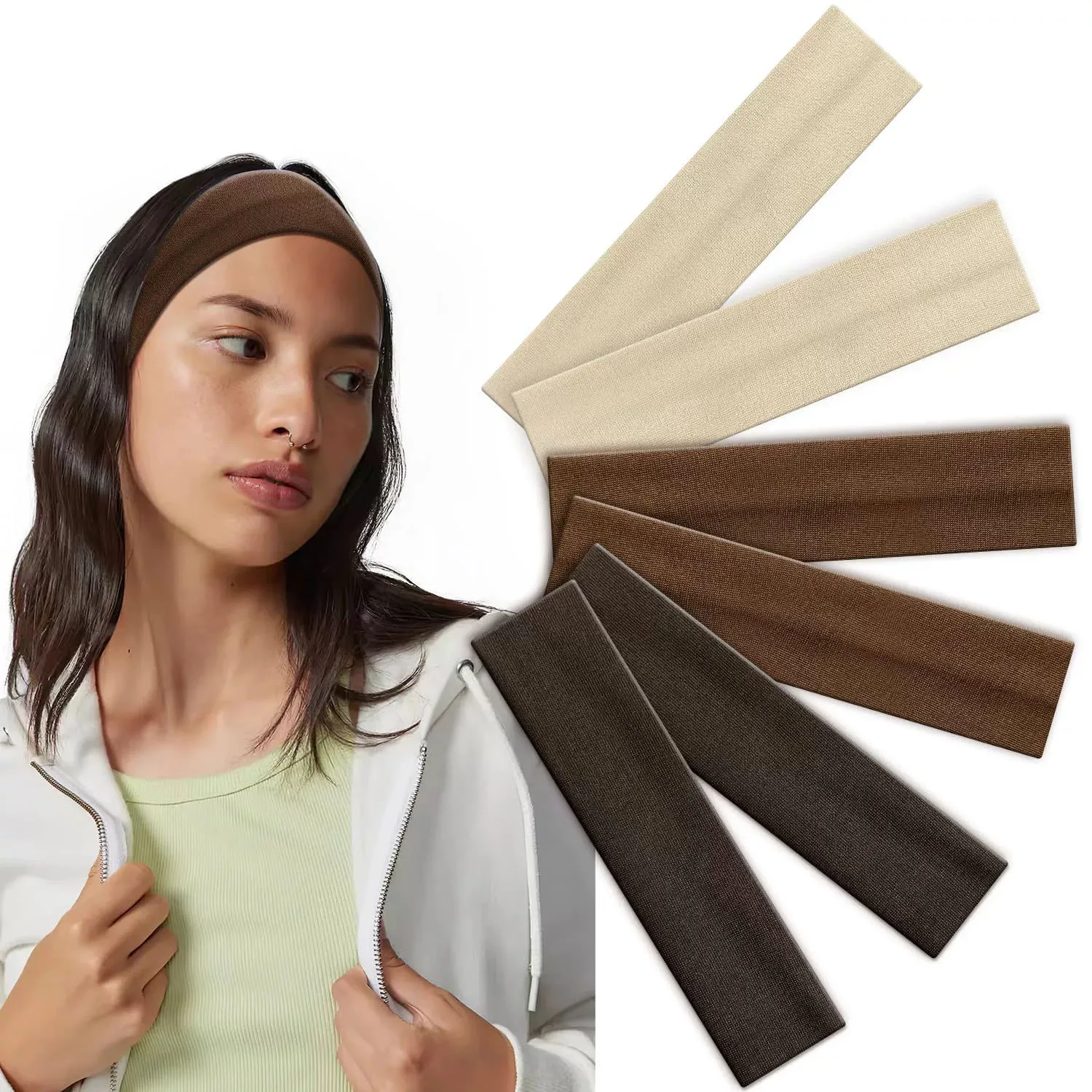 2PCS Yoga Sport Elastic Headbands Non-Slip Sweatband Sports Gym Headband Women Men Breathable Basketball Fitness Yoga Hair Band