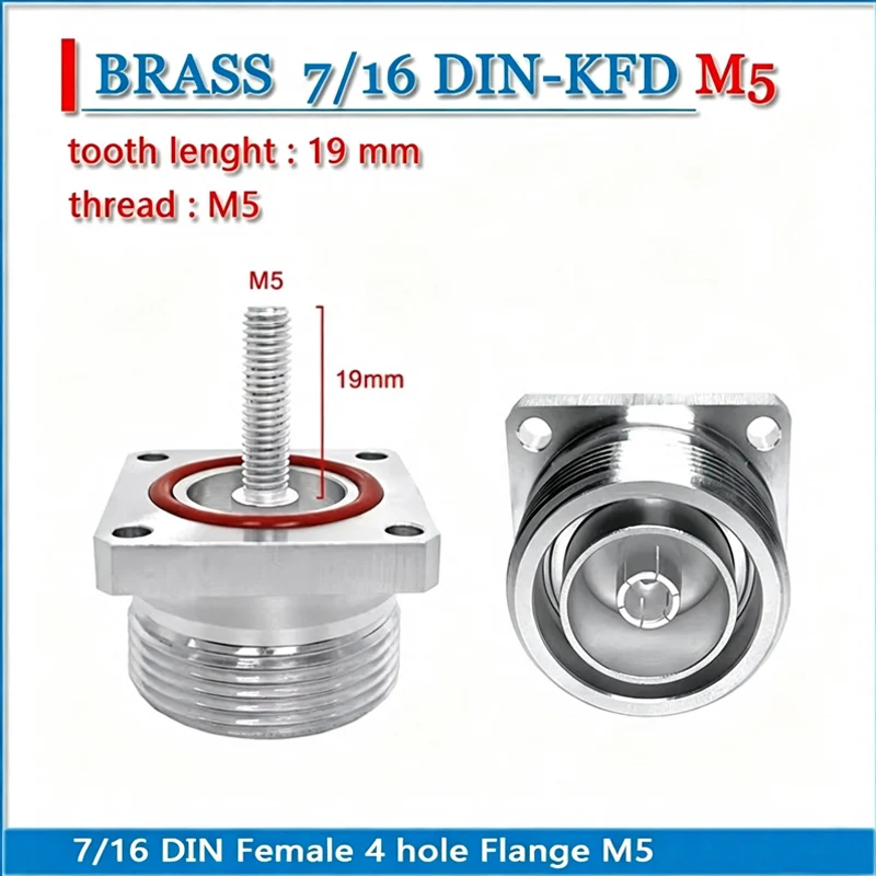 adaptador-conector-rf-de-cobre-7-16-l29-din-femea-com-flange-de-4-furos-para-montagem-em-painel-A-prova-d'agua-rosca-m5-comprimento-125-19-28-38-45-mm