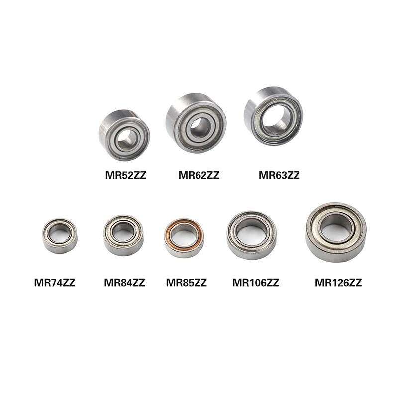 10pcs MR Series Mini Bearings Miniature MR52ZZ MR62ZZ MR63ZZ MR74ZZ MR84ZZ MR85ZZ MR106ZZ MR126ZZ Electrical Motor Ball Bearings