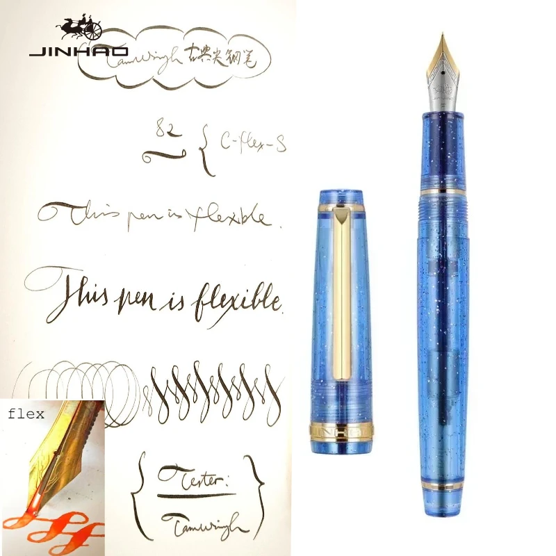 pluma-estilografica-jinhao-82-con-punta-flexible-suave-y-flexible-para-bocetos-caligrafia-floral-gotica-redonda-articulos-de-papeleria-utiles-escolares-y-de-oficina