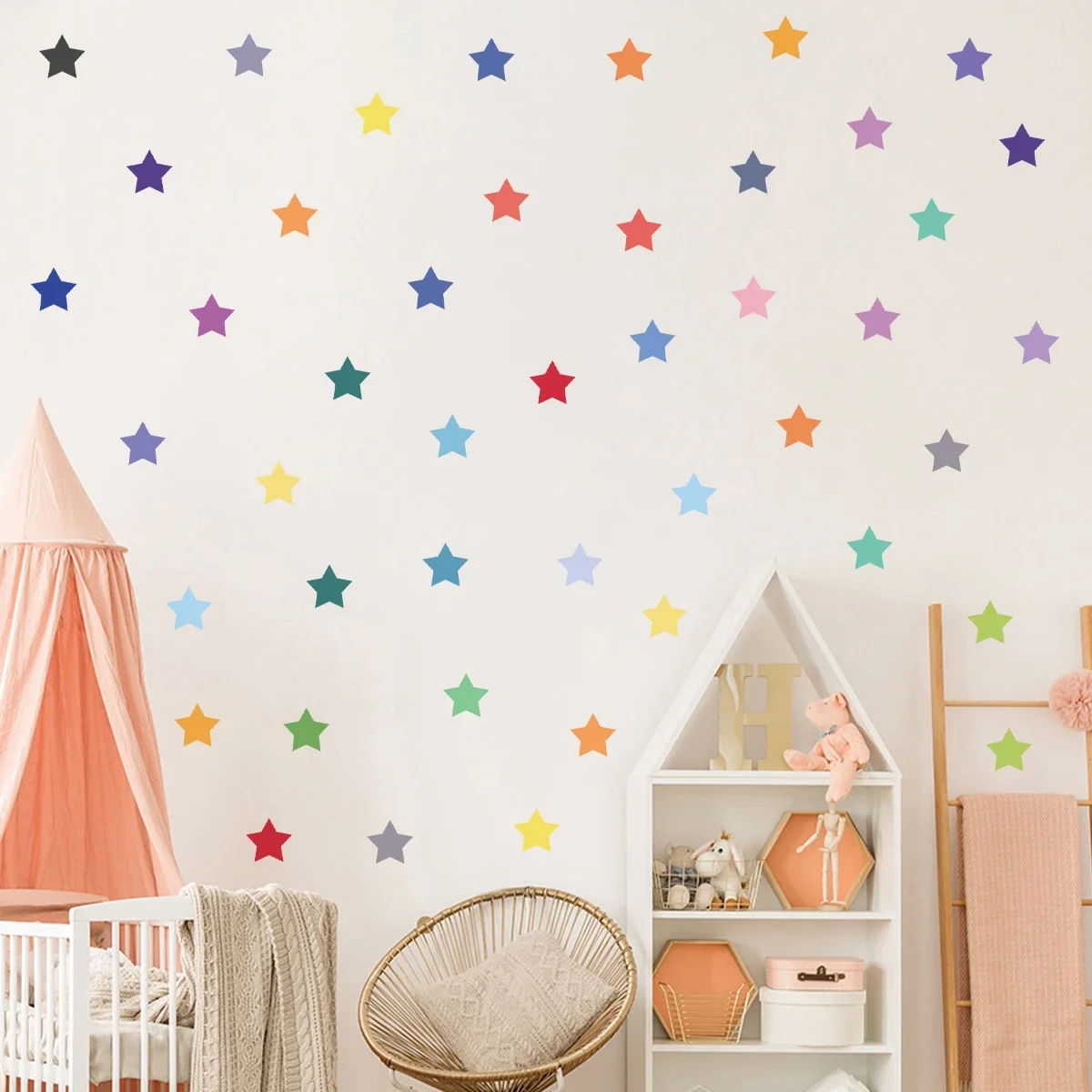 3Pcs Colorful Star Furniture Wall Stickers for Windows Door Kids Room Bedroom Decoration Children\'s Room Decor Living Room DIY