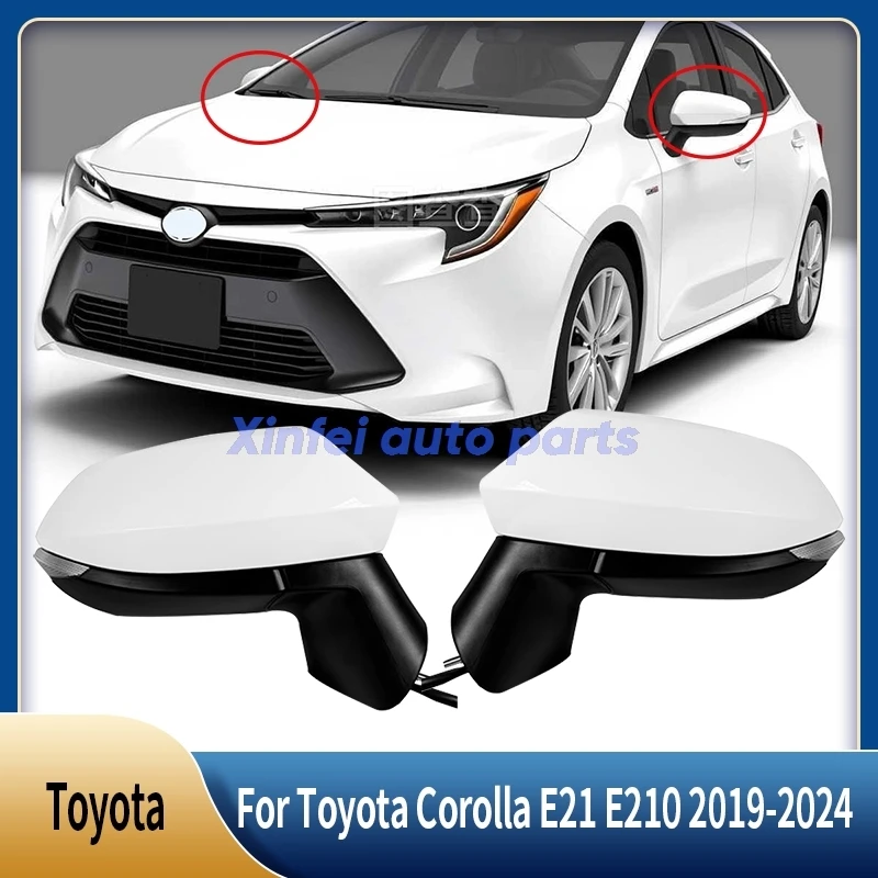 

6 Wires Rearview Mirror Assembly For Toyota Corolla E21 E210 2019-2024 Black With Turn Signal Heated Side Mirror Car Accessories