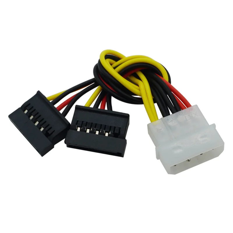 Cable de fuente de alimentación para disco duro, divisor IDE Molex de 4 pines a 2 Serial Ata Sata Y