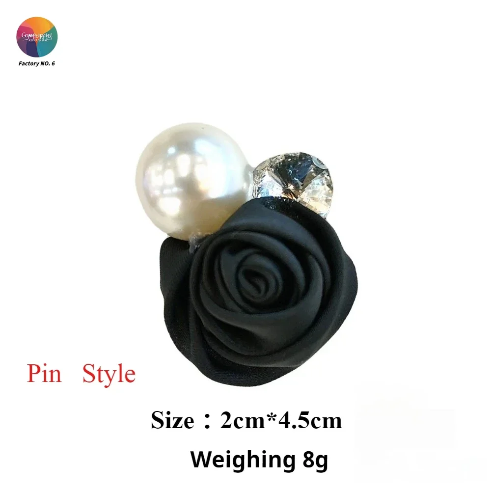 Spring Yarn Rose Cloth Sticker Sweet Girl Flower Pearl DIY Hair Accessories Hairpin Jewelry Clothing Shoes and Socks Accessories