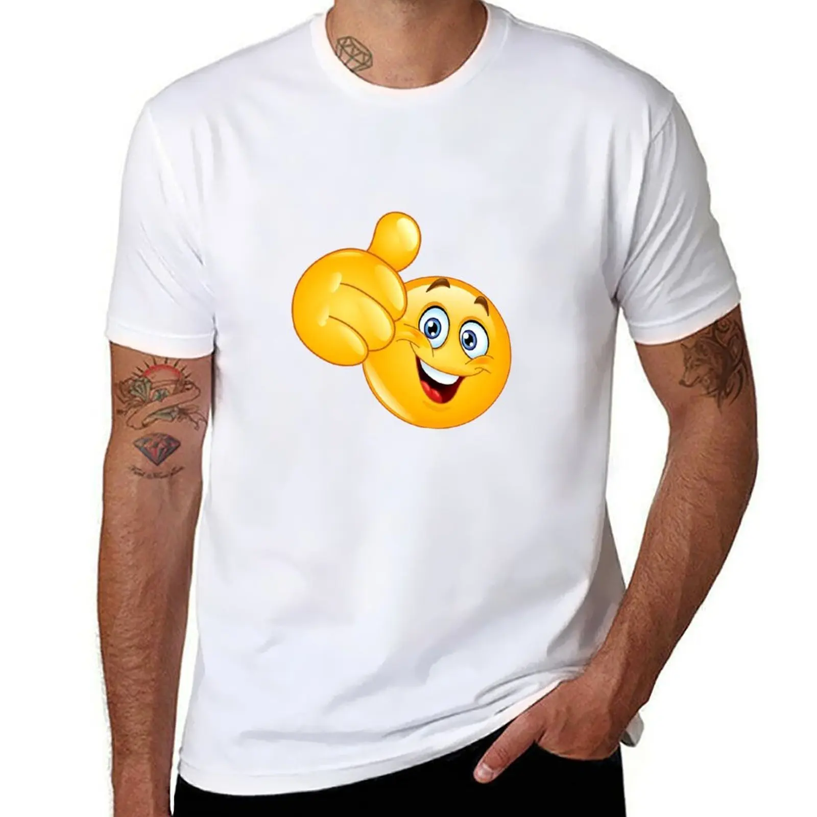

Thumb smiley T-Shirt cotton t shirts high quality t shirt for man T-Shirt