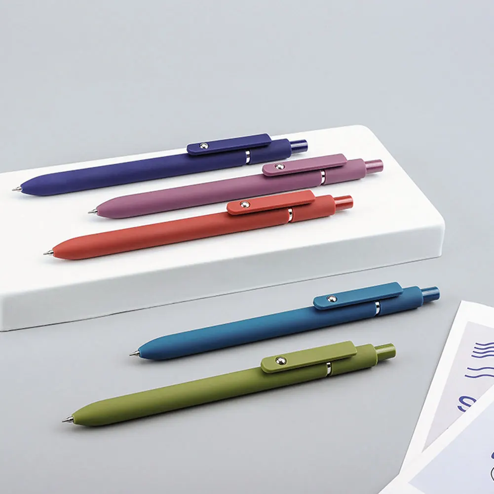 

5pcs Morandi Colour Gel Pens Soft Touch Quick Dry Smooth 0.5mm Gel Ink Pen For School Student Writing Stationery Supplies