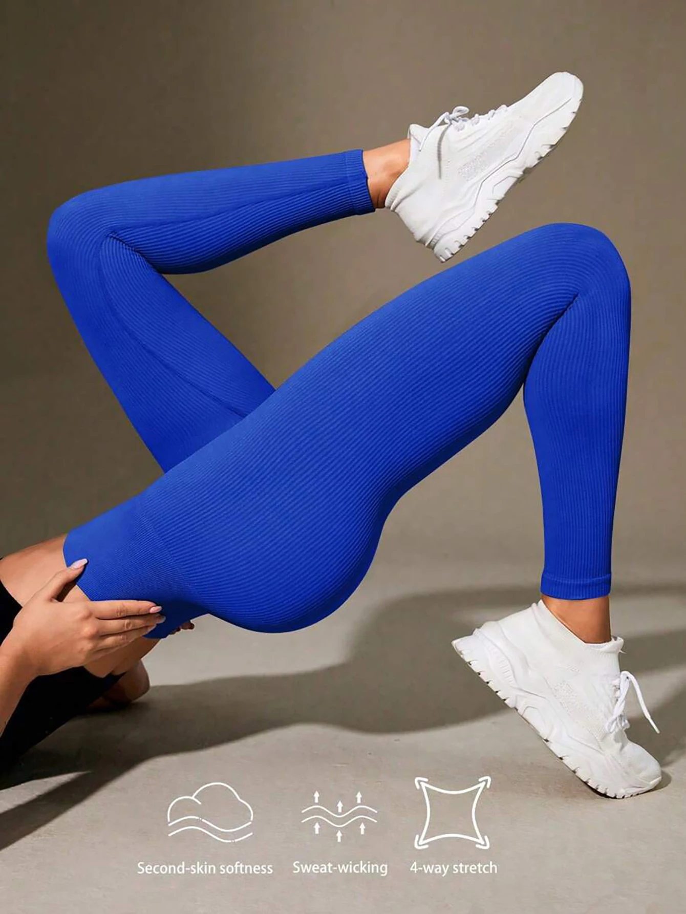 High Waist Seamless Yoga Pants Ribbed Texture Workout Leggings, Breathable Tights for Yoga Gym Fitness Running, New Design
