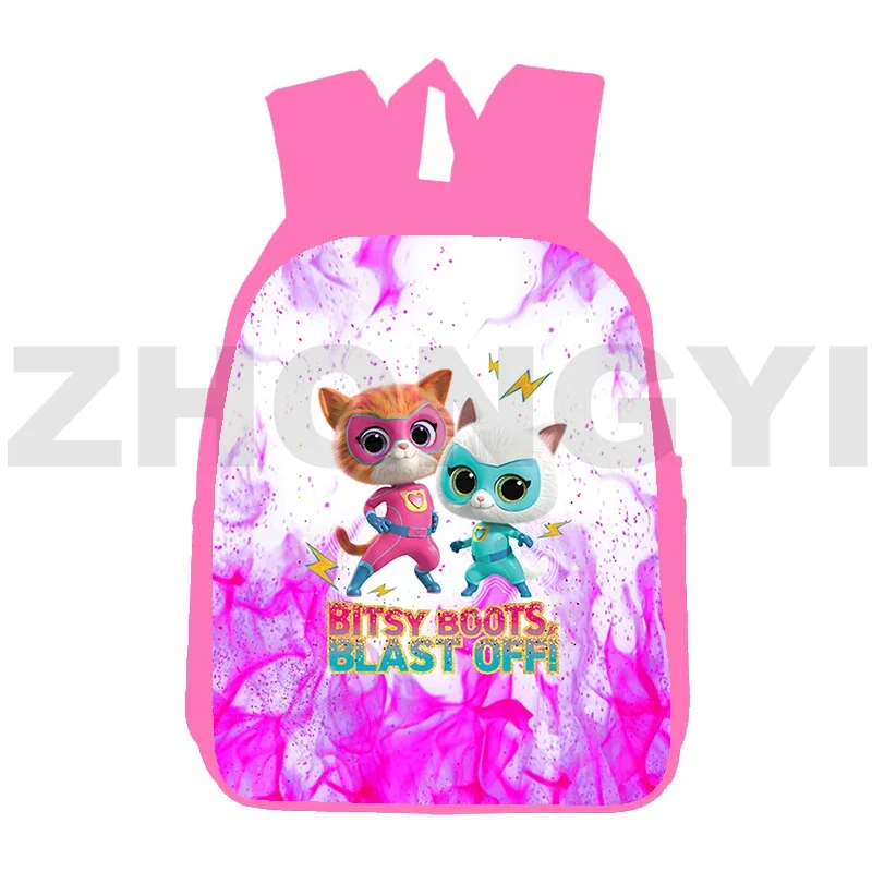 Modny plecak SuperKitties 3D wysokiej jakości Bookbag 12/16 Cal uroczy plecak szkolny SuperKitties dla uczniów szkół podstawowych