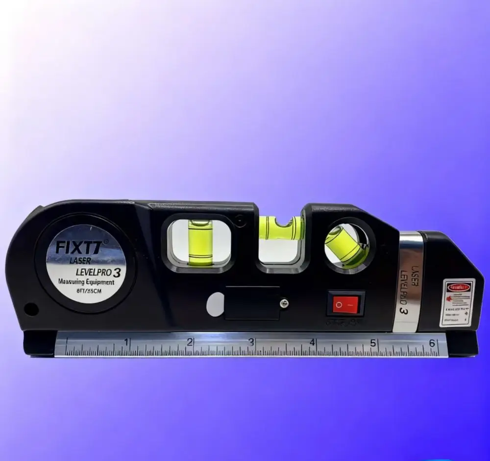 Easy to Use Laser Level Line Tool Multipurpose Laser Level Kit Standard Cross Line Lase 8 Feet Measure Tape Ruler