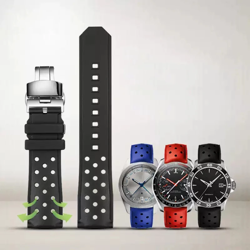 

Soft Silicone Watch Strap for Tag Heuer Racing F1 WAZ2113 Sports Watch Series Accessories Rubber Men Watch Band 22mm bracelet