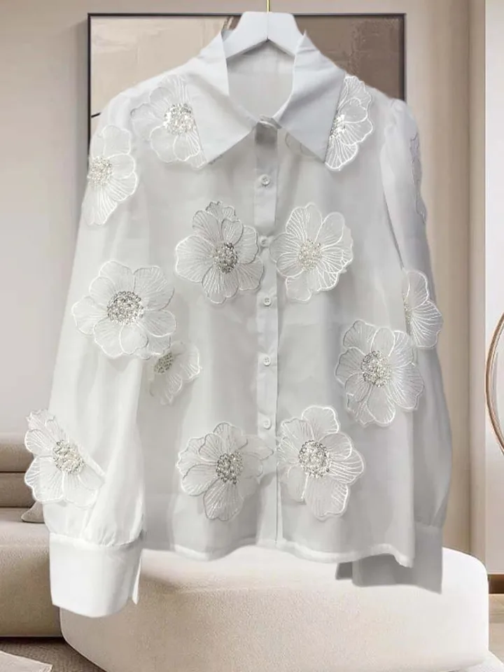 【 CLANE 】 SEE-THROUGH FLOWER TOPS S6c45d56bba444e9eb485e0fb85db3