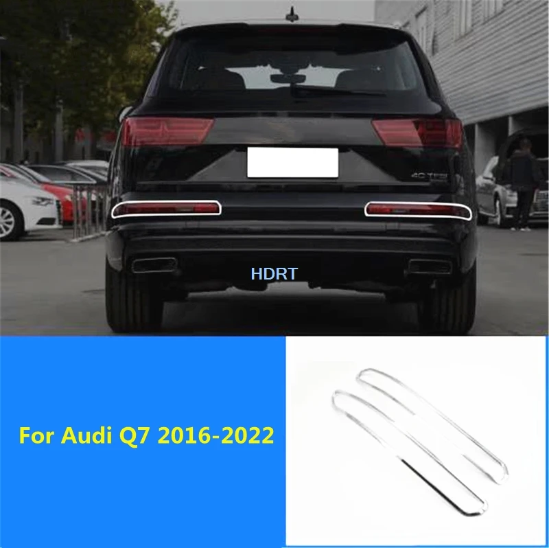 

For Audi Q7 2016-2022 Car Style ABS Chrome Accessories Exterior Sticker Rear Fog Light Frame Tail Lamp Garnish Shade Cover Trim