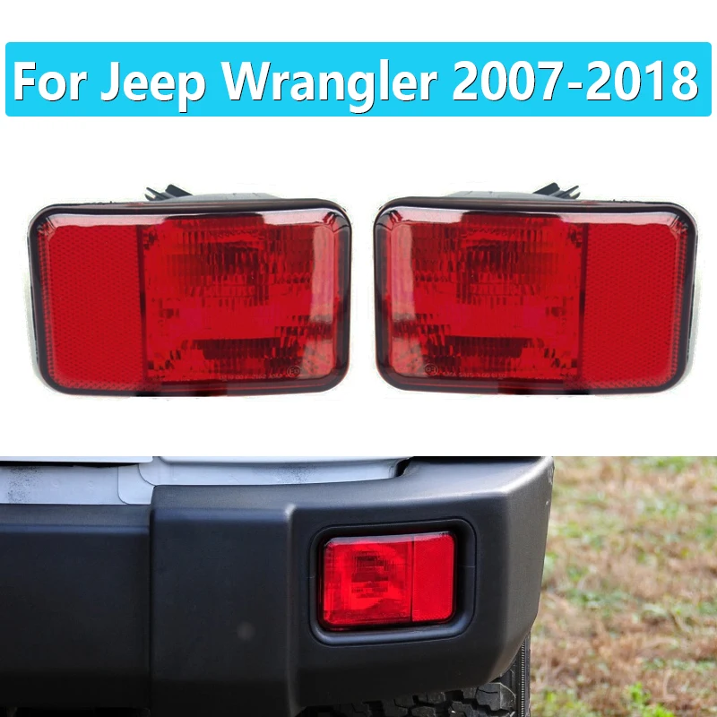 Rear Bumper Fog Light For Jeep Wrangler 2007-2018 Lamp Housing Replacement Without Bulb Warning Lights 55078104AC 55078105AC