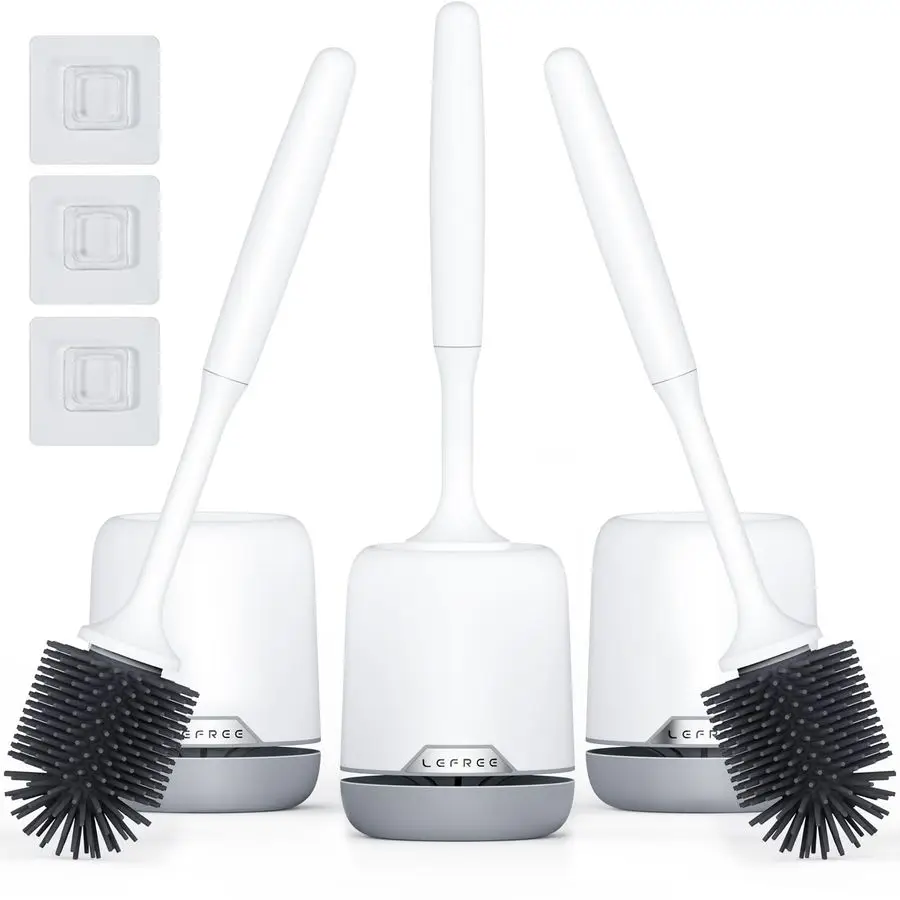 

Набор из 3 силиконовых ёршиков для унитаза, резиновый ёршик для унитаза и держатель с вентилируемым креплением, щетка для чистки унитаза для ванной комнаты, F