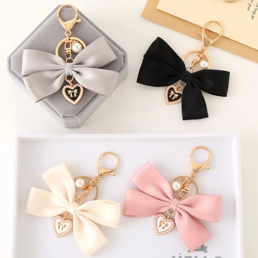 Fabric Ribbon Bow Love Heart Mobile Phone Straps Lanyard Keychain Butterfly Knot Hanging Chain Anti-Lost Keyring Backpack Charms