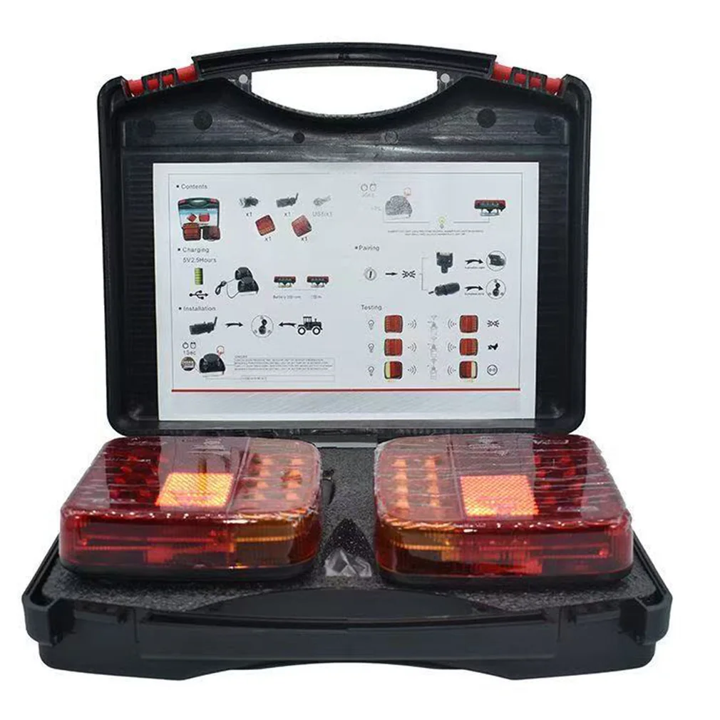 Wireless Rechargeable Towing Tail Light Kit Signal Warning Brake Taillight For Caravan RV Camper Trailer Lamp Bright Wholesale
