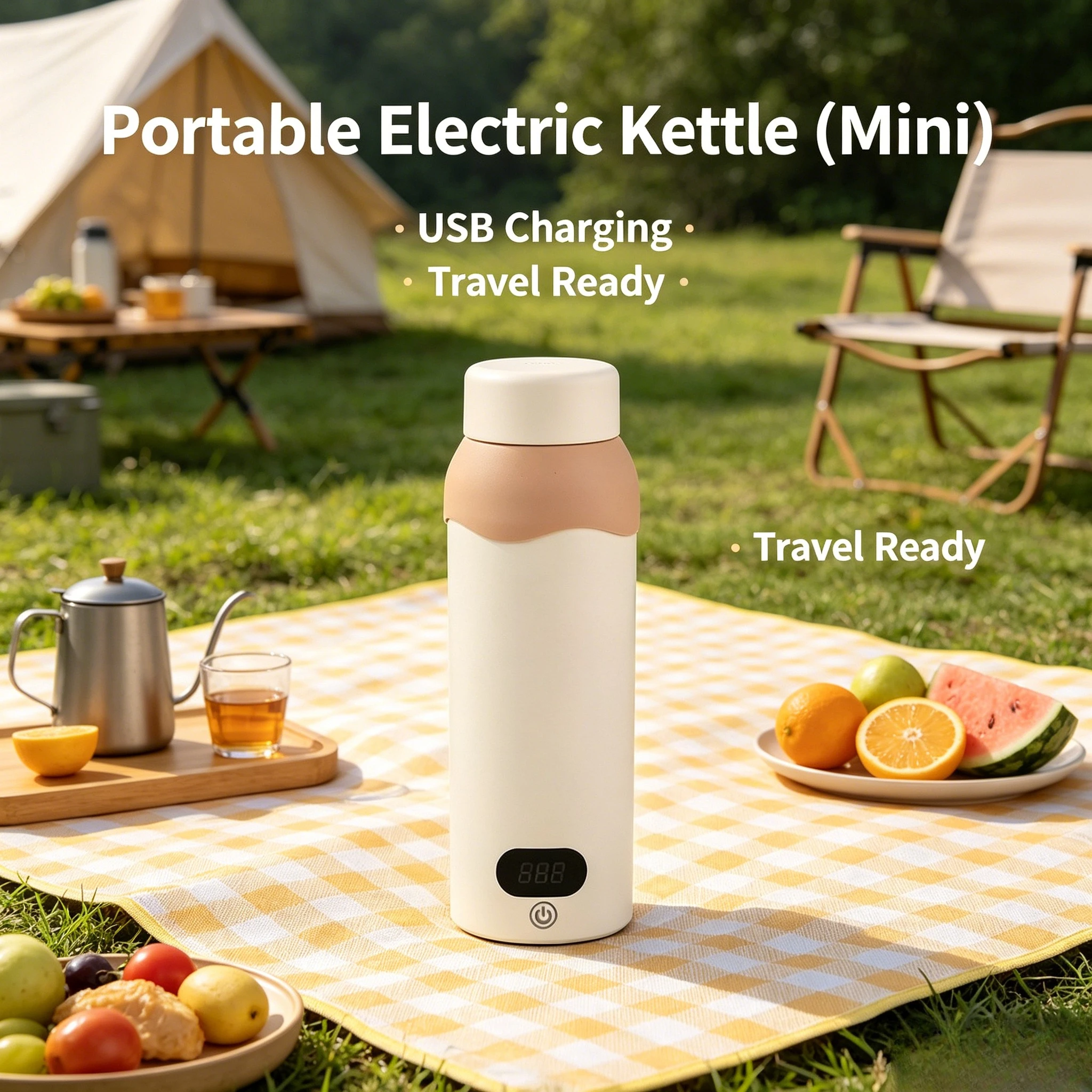 

Portable Mini Electric Kettle, Temperature Control Heating Cup, USB Constant Warm Water Boiler for Office Travel Use
