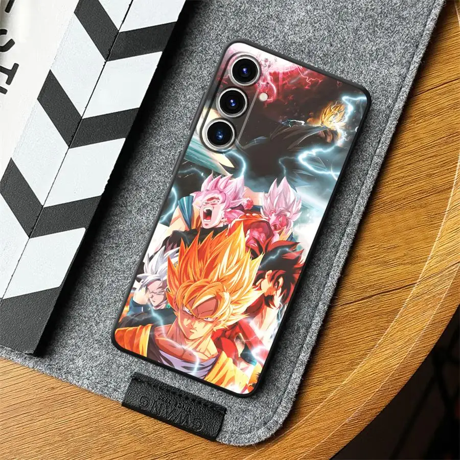Preto macio caso capa de telefone para samsung galaxy a26 a72 a25 a71 a36 a51 a73 a22 a52 a24 a55 a35 a32 a41 a23 a53 dragon ball retro
