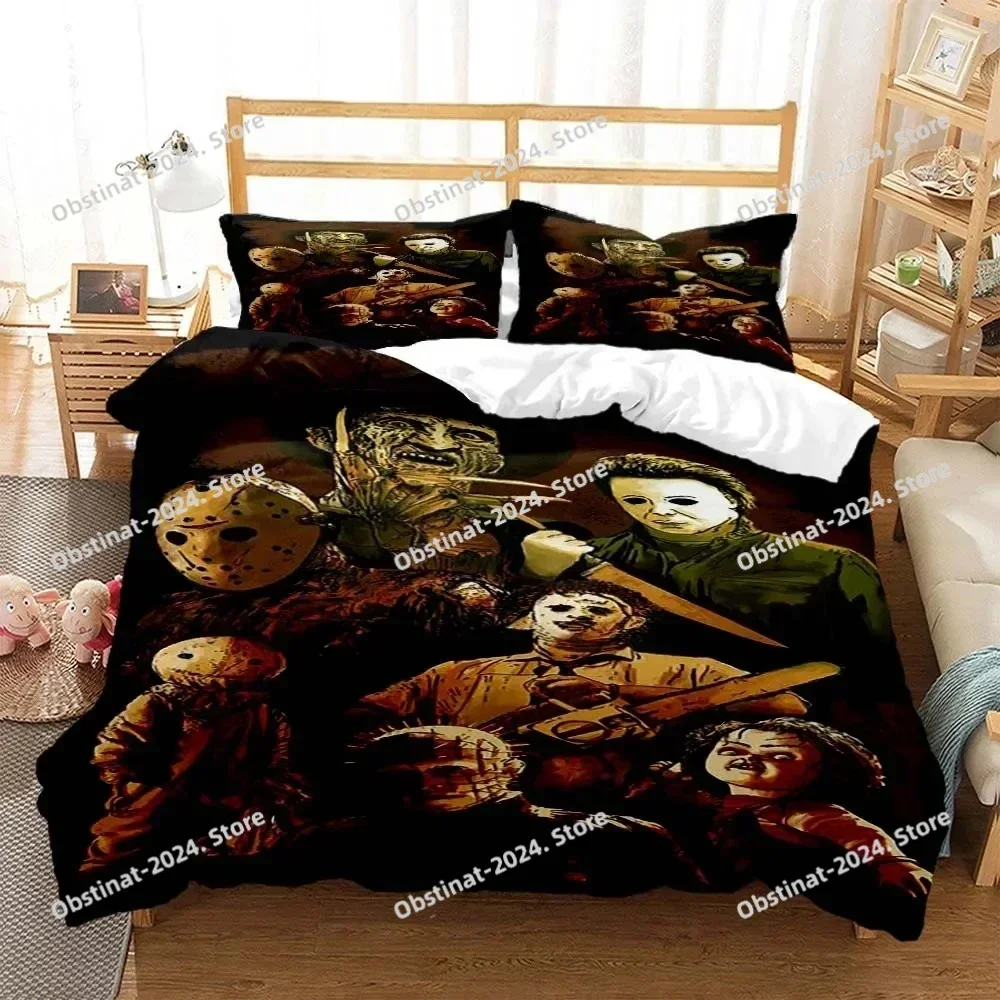 

Halloween Horror Movie Bedding set Printed Duvet Cover Pillowcase Single Double Queen Super King Size Sets